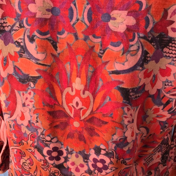 One World Medium Pink & Orange BoHo Tribal Shirt - Picture 7 of 8
